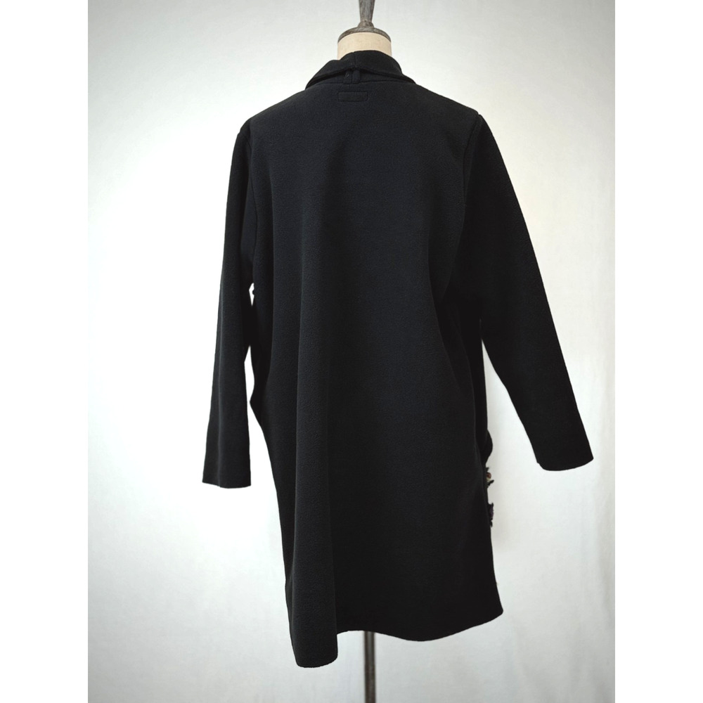 GISELLE SHEPATIN Black Embellished Coat Art to Wear Fleece OS #1-0168 - Picture 4 of 11